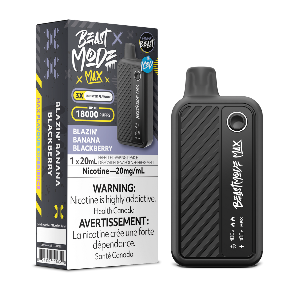 Flavour Beast Beast Mode Max 18K Blazin Banana Blackberry