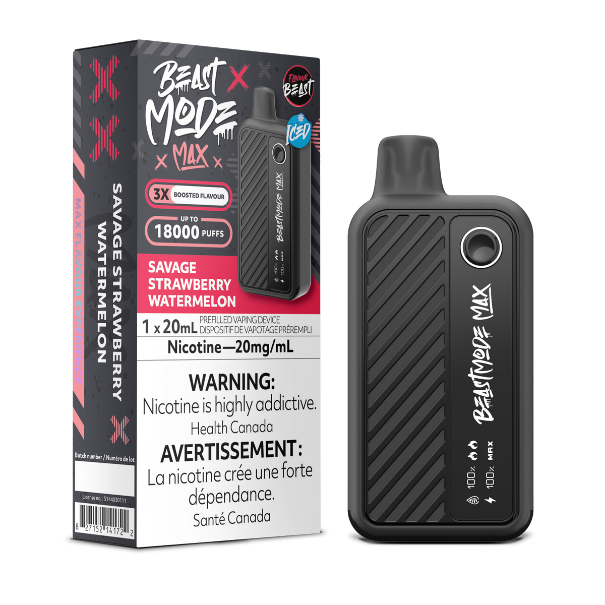 Flavour Beast Beast Mode Max 18K Savage Strawberry Watermelon