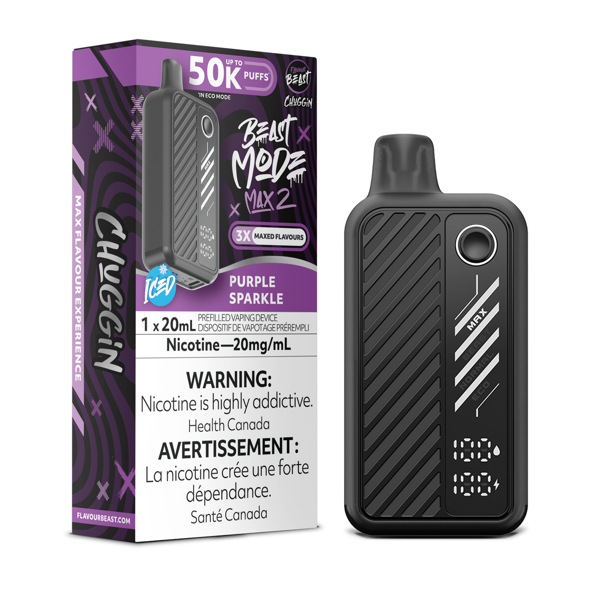 Flavour Beast Beast Mode Max 2 Purple Sparkle