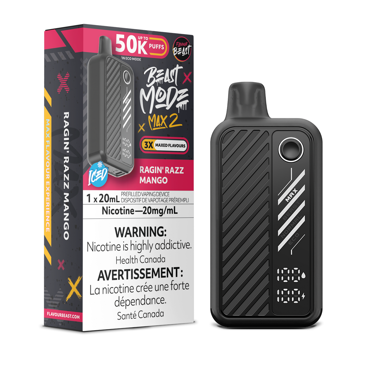 Flavour Beast Beast Mode Max 2 Ragin Razz Mango