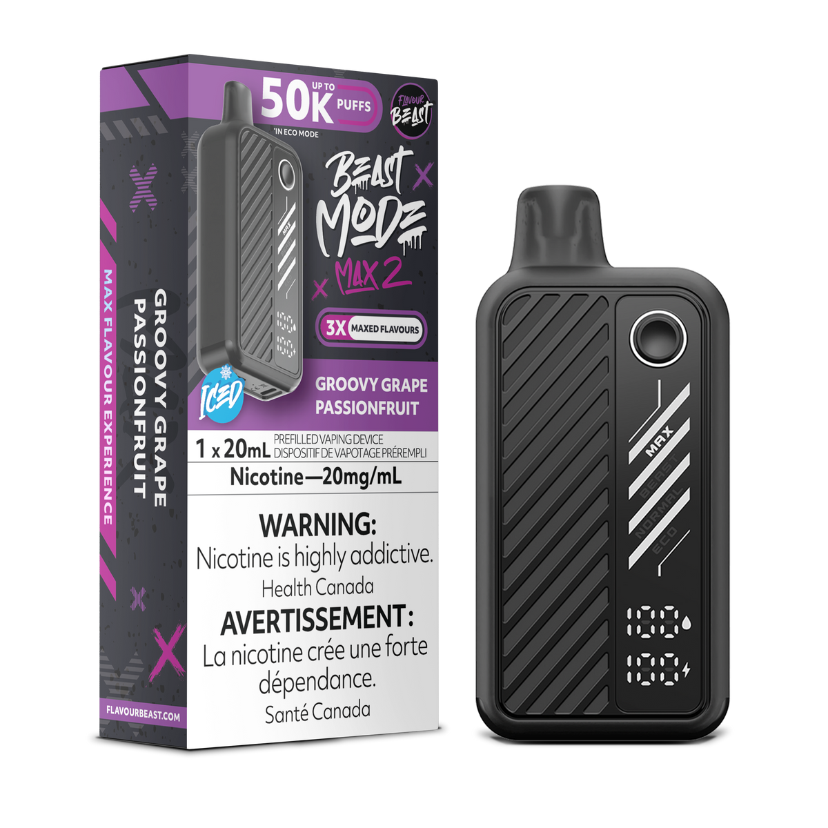 Flavour Beast Beast Mode Max 2 Groovy Grape Passionfruit
