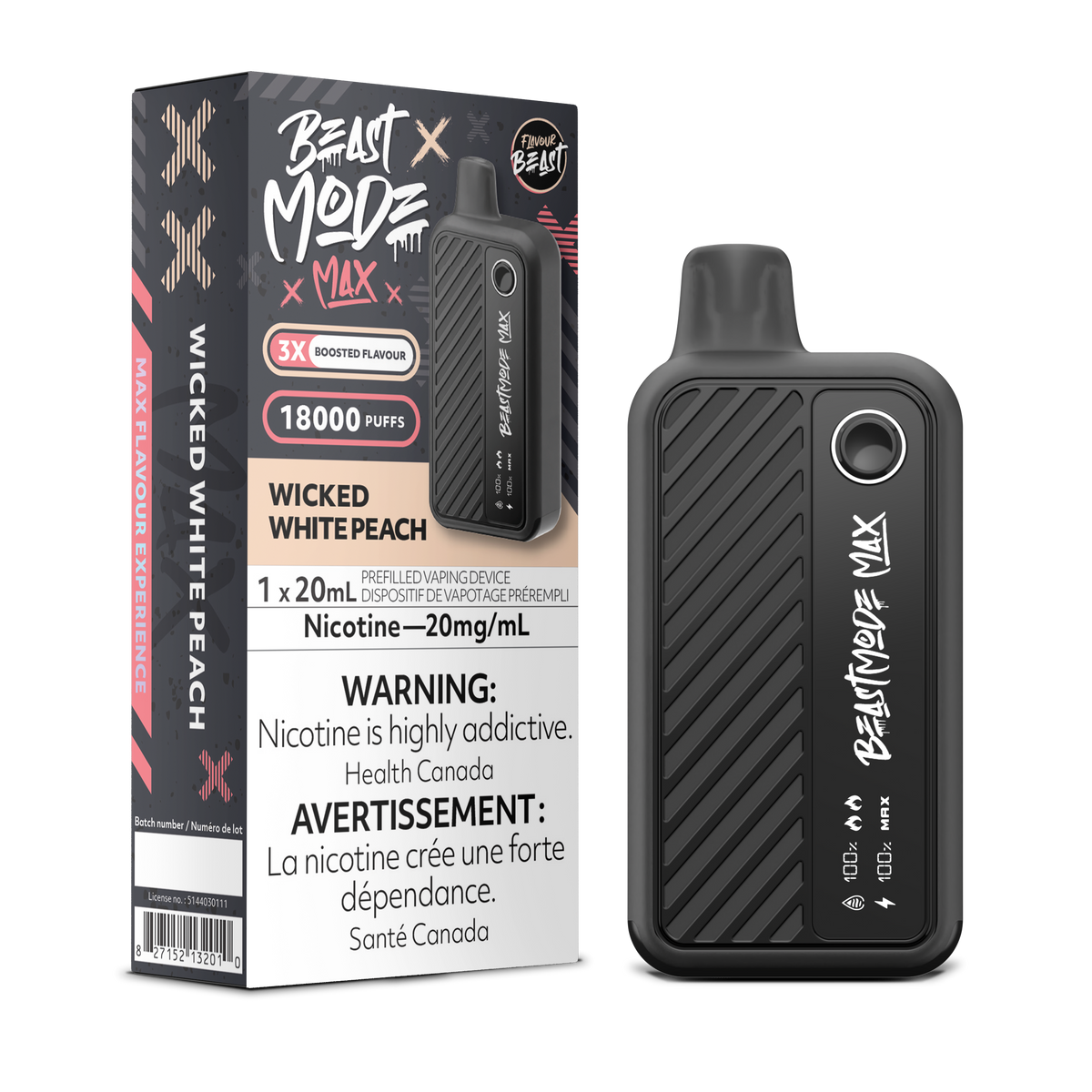 Flavour Beast Beast Mode Max 18K Wicked White Peach