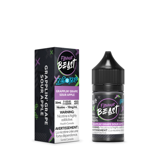 Flavour Beast E Liquid Grapplin Grape Sour Apple Iced