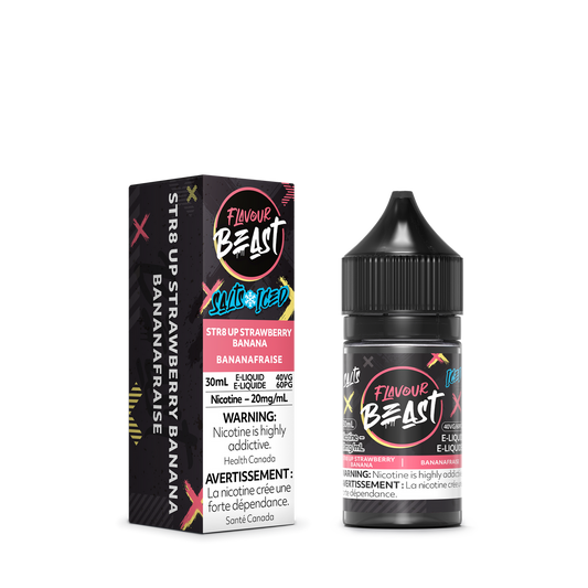 Flavour Beast E Liquid Str8 Up Strawberry Banana Iced
