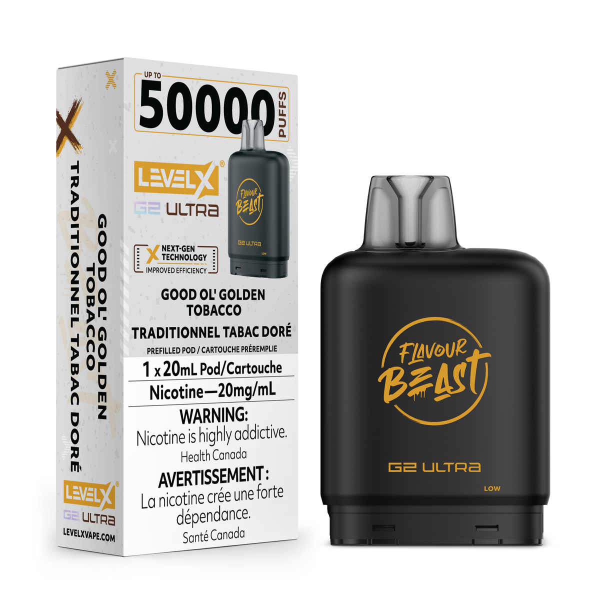 Level X G2 Ultra Pod Good Ol Golden Tobacco