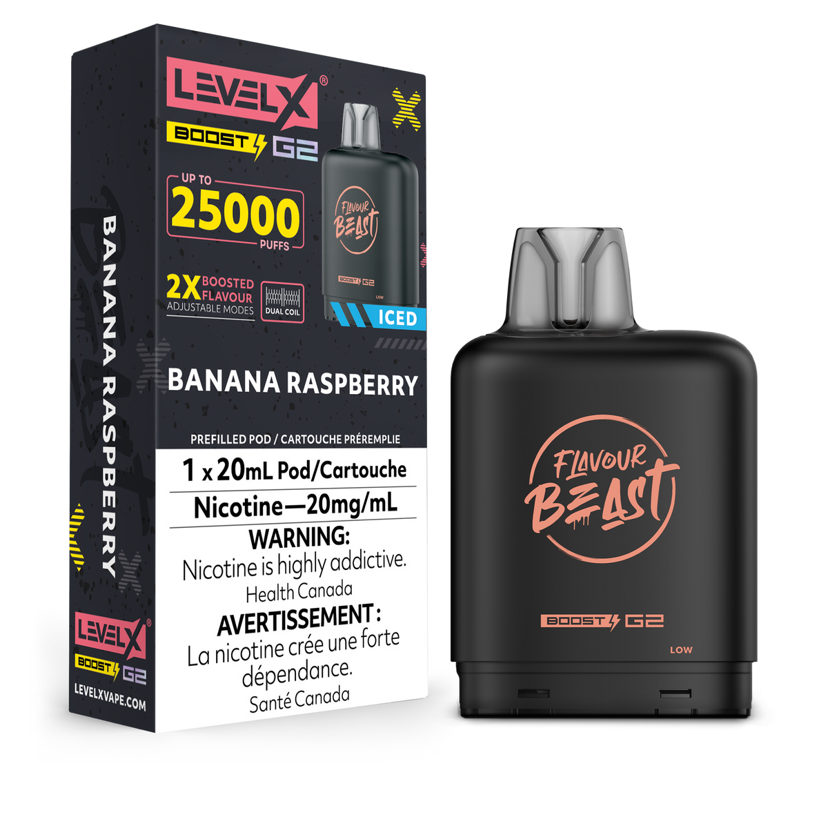 Level X Boost Pod Banana Raspberry Iced