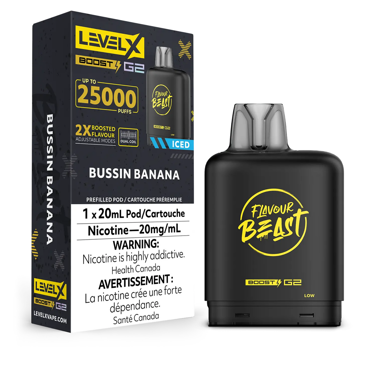 Level X Boost Pod Flavour Beast Bussin Banana Iced