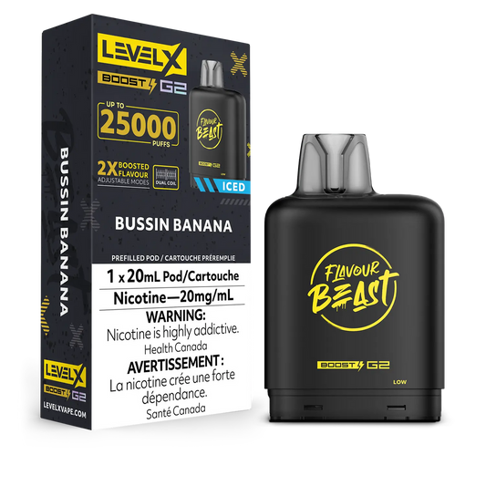 Level X Boost Pod Flavour Beast Bussin Banana Iced