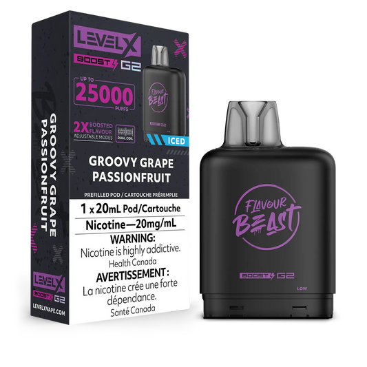 Level X Boost Pod Flavour Beast Groovy Grape Passionfruit Iced