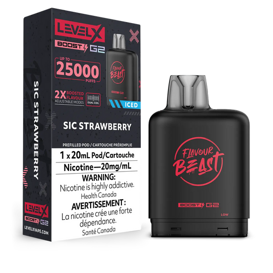 Level X Boost Pod Flavour Beast Sic Strawberry Iced