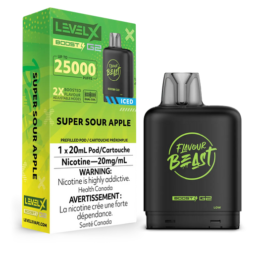 Level X Boost Pod Flavour Beast Super Sour Apple Iced