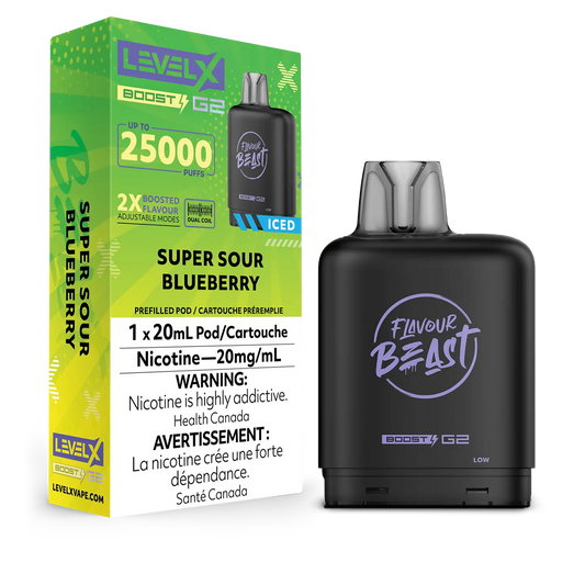 Level X Boost Pod Flavour Beast Super Sour Blueberry Iced
