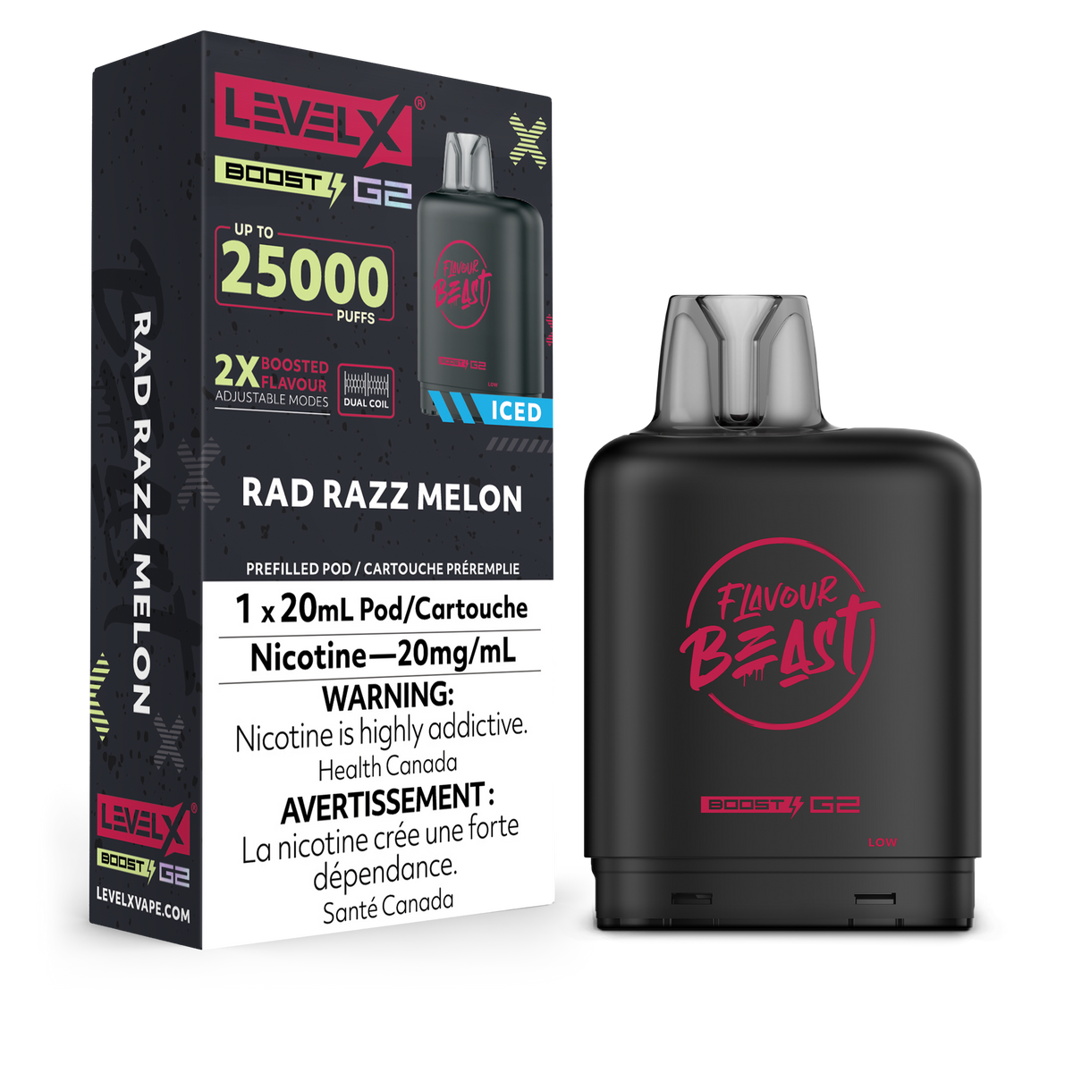 Level X Boost Pod Flavour Beast Rad Razz Melon