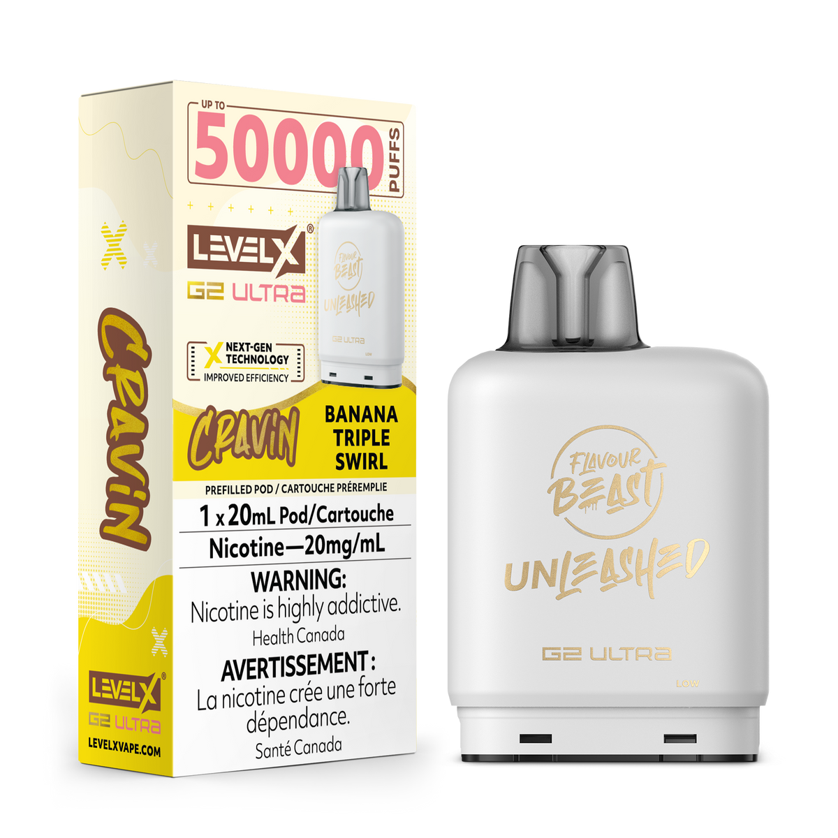 Level X Unleashed G2 Ultra Pod Cravin Banana Triple Swirl