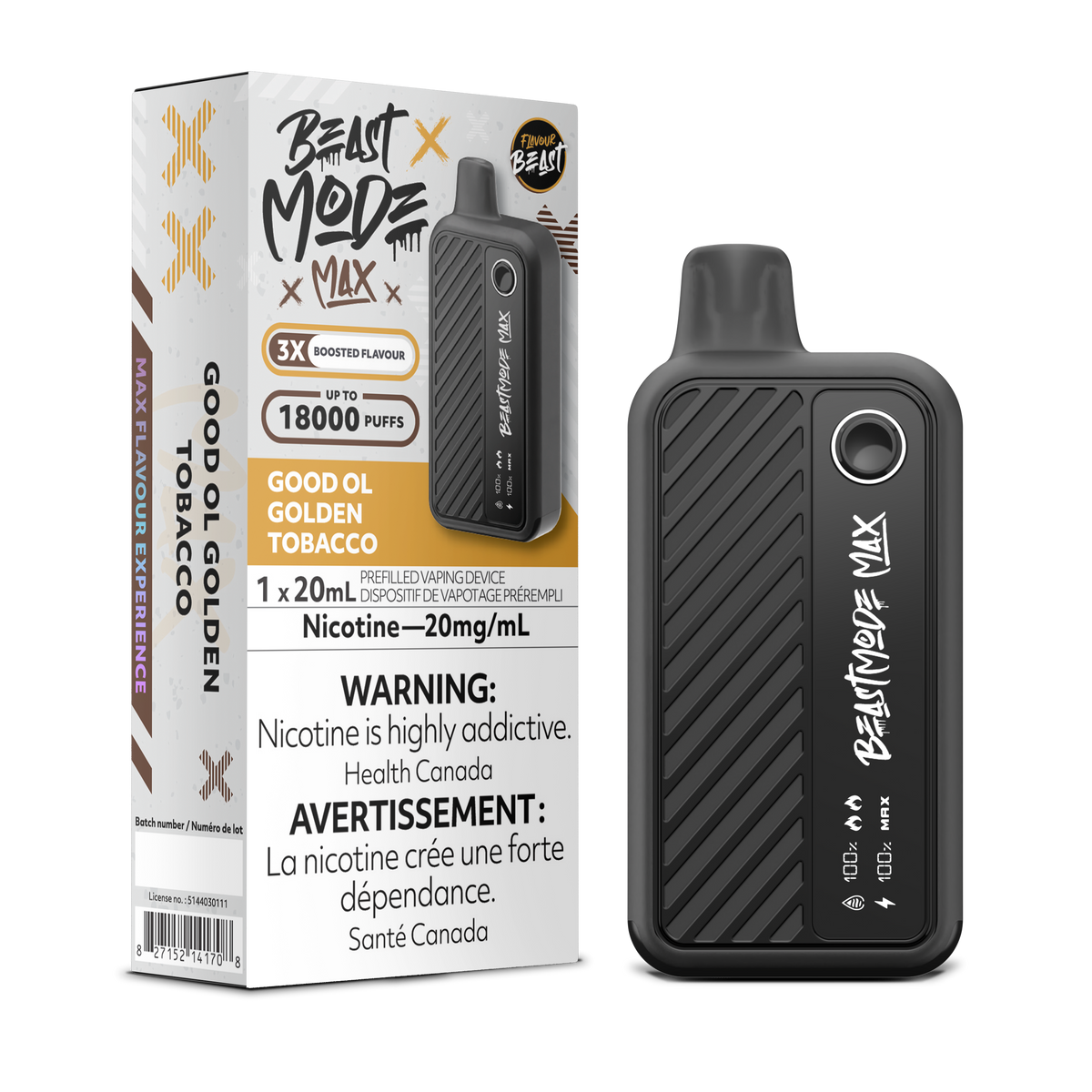 Flavour Beast Beast Mode Max 18K Good Ol Golden Tobacco