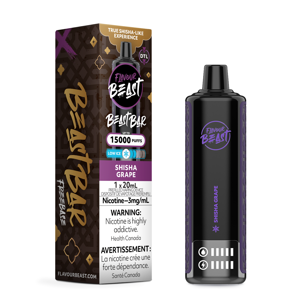 Flavour Beast Beast Bar Shisha Grape Low Ice