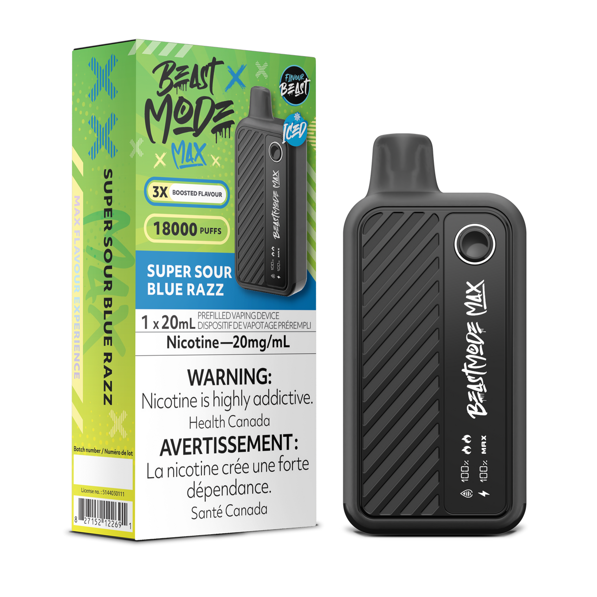 Flavour Beast Beast Mode Max 18K Super Sour Blue Razz