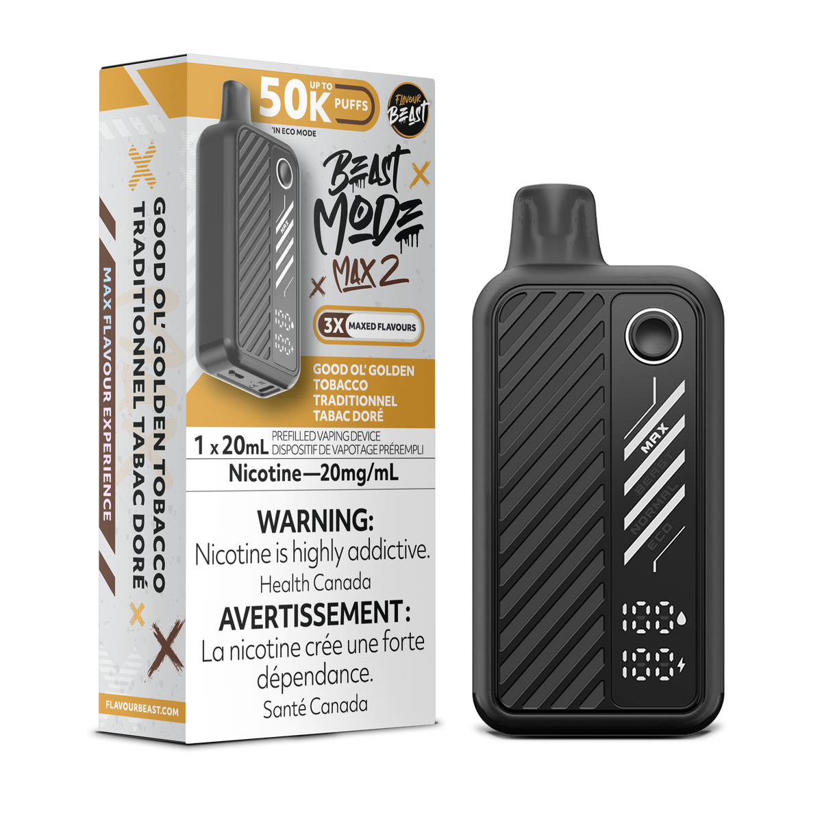Flavour Beast Beast Mode Max 2 Good Ol Golden Tobacco