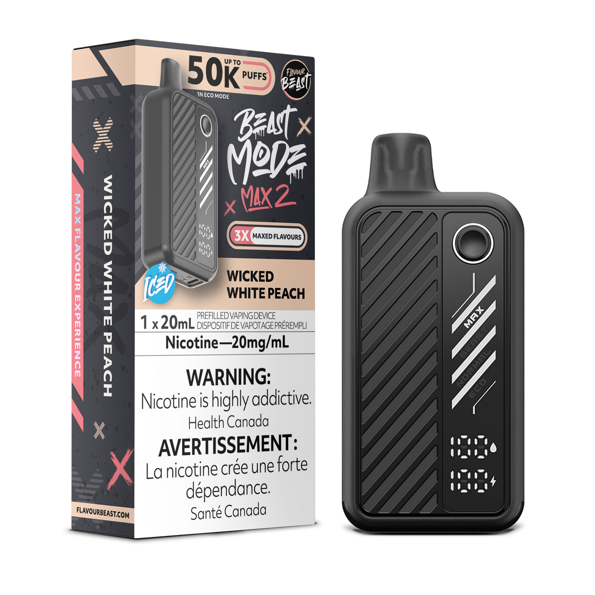 Flavour Beast Beast Mode Max 2 Wicked White Peach