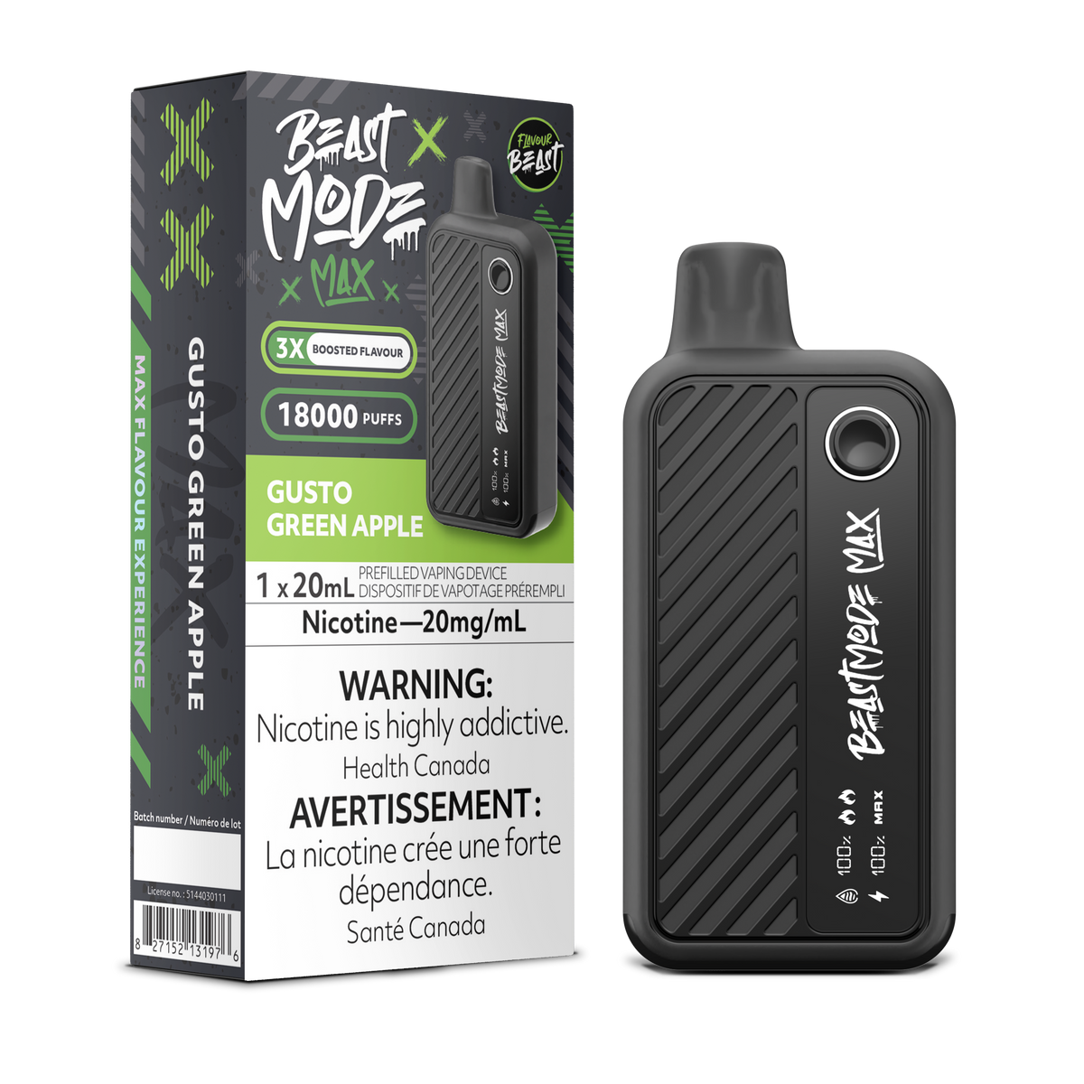 Flavour Beast Beast Mode Max 18K Gusto Green Apple