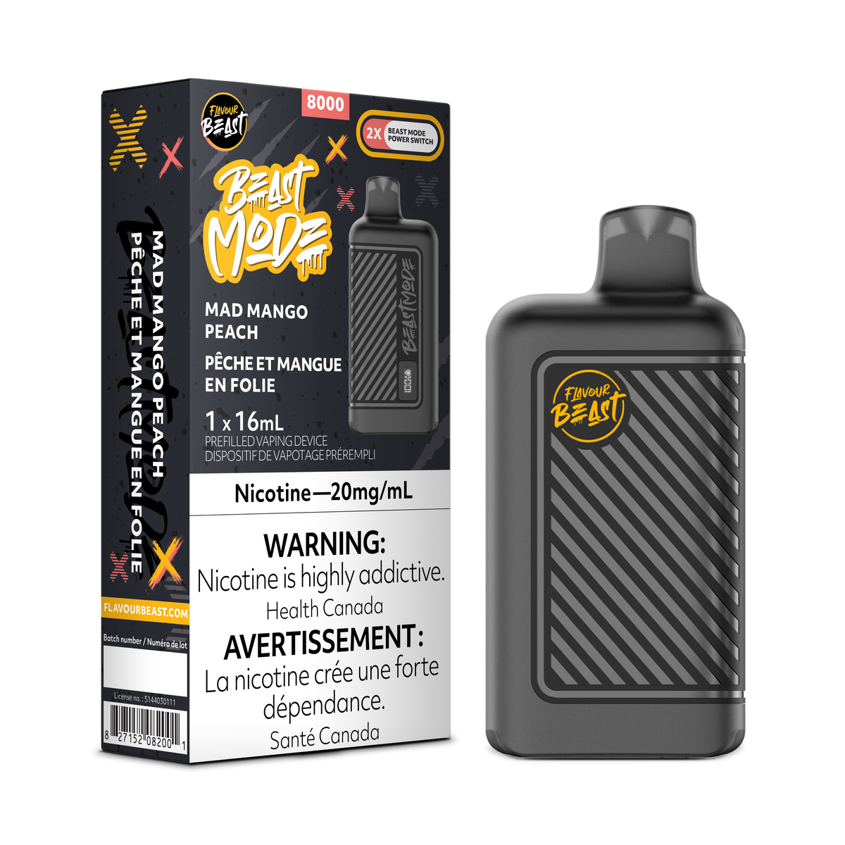 Flavour Beast Beast Mode Mad Mango Peach