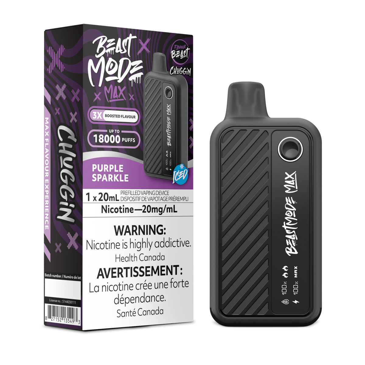 Flavour Beast Beast Mode Max 18K Chuggin Purple Sparkle