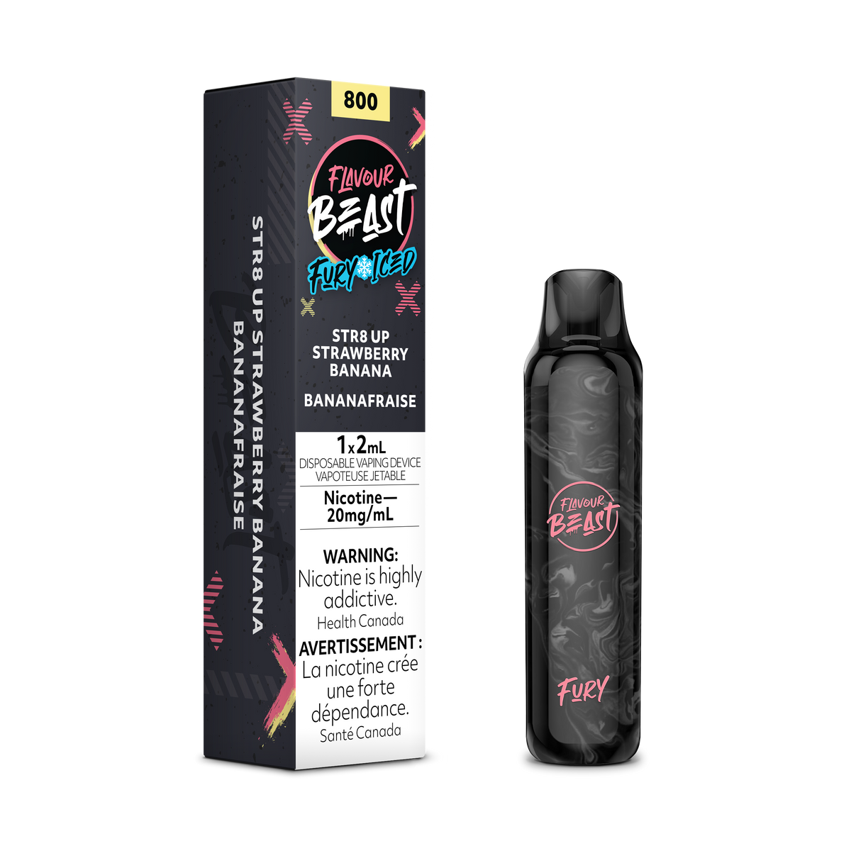 Flavour Beast Fury Str8 Up Strawberry Banana Iced