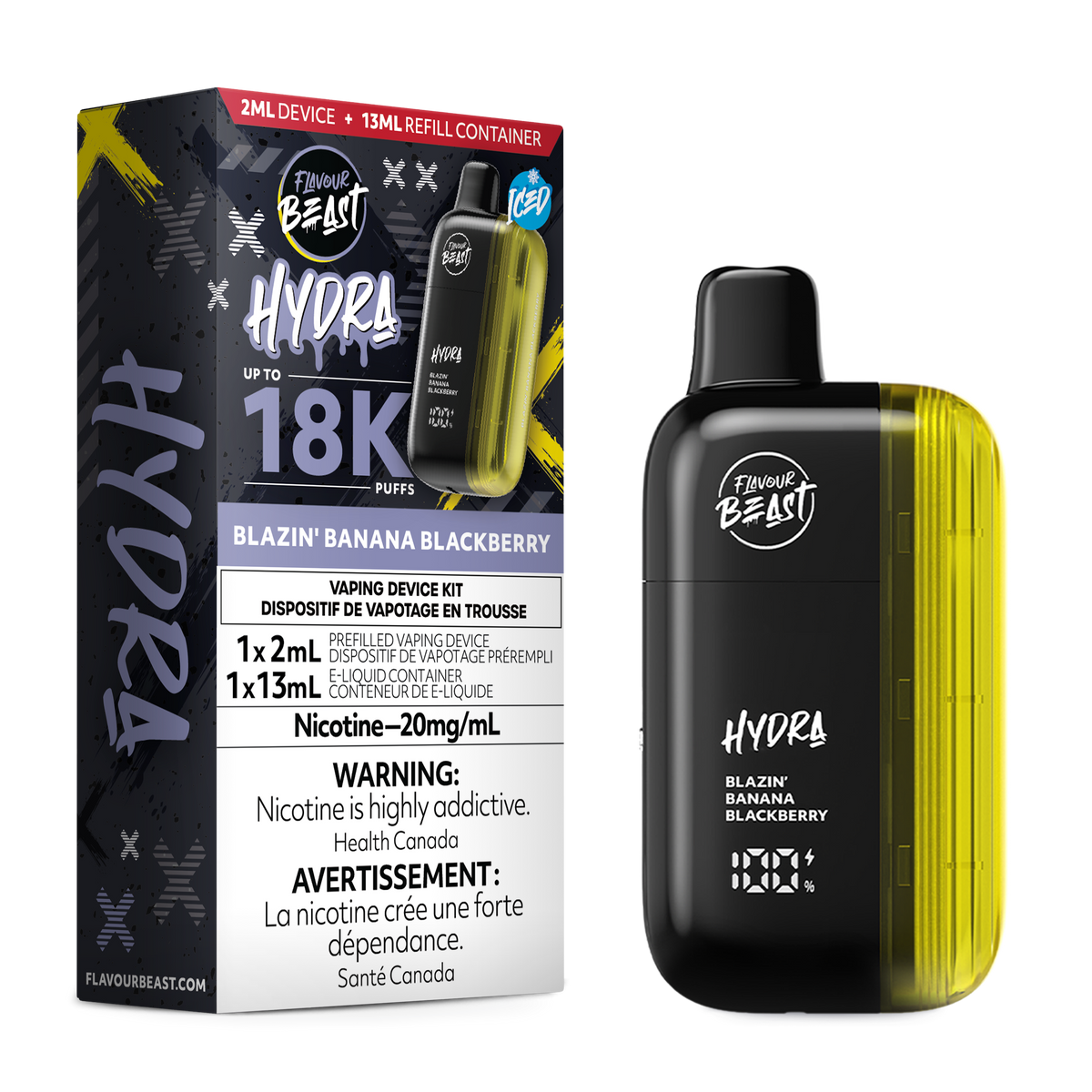 Flavour Beast Hydra Blazin Banana Blackberry