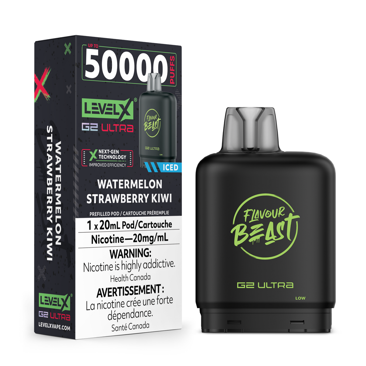 Level X G2 Ultra Pod Watermelon Strawberry Kiwi Iced