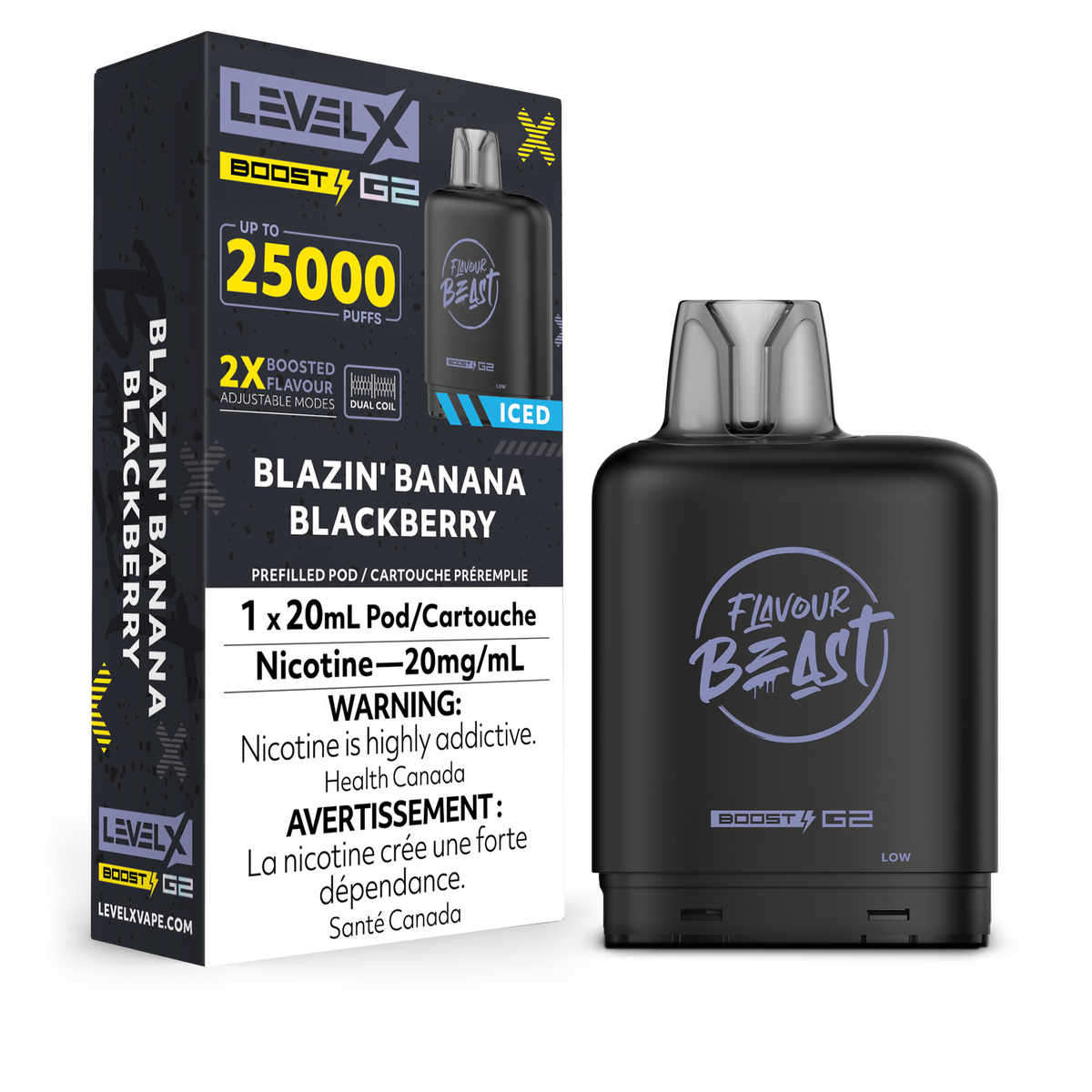 Level X Boost G2 Pod Flavour Beast Blazin Banana Blackberry