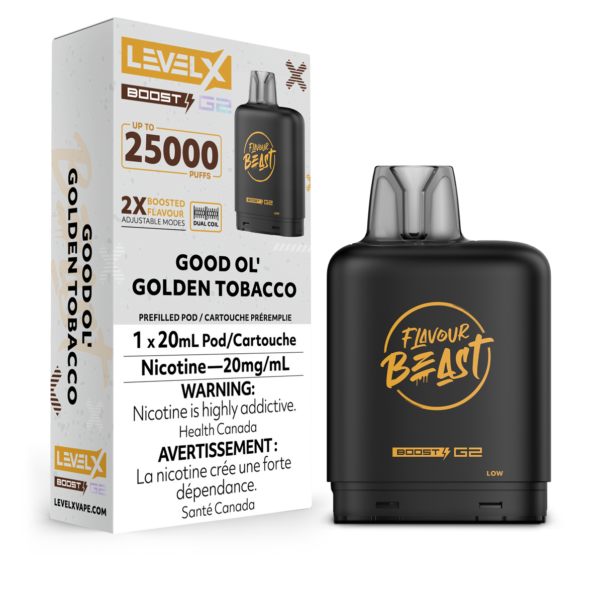 Level X Boost G2 Pod Flavour Beast Good Ol Golden Tobacco