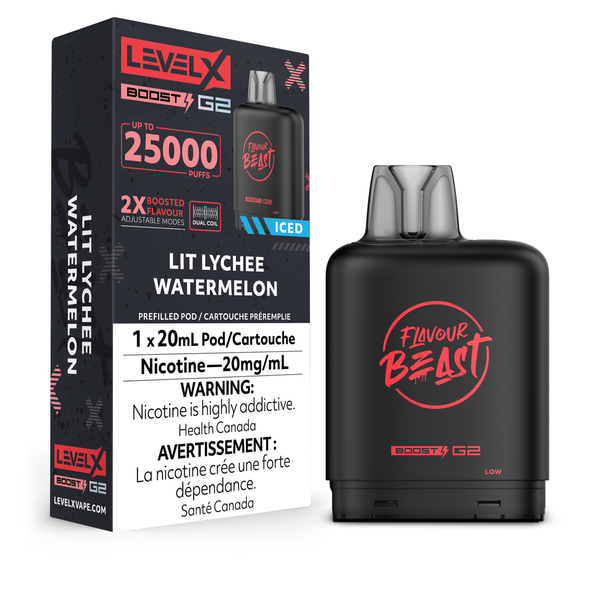 Level X Boost G2 Pod Flavour Beast Lit Lychee Watermelon