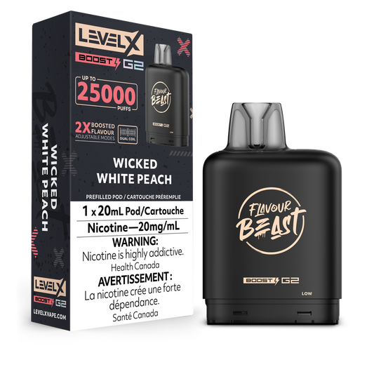 Level X Boost G2 Pod Flavour Beast Wicked White Peach