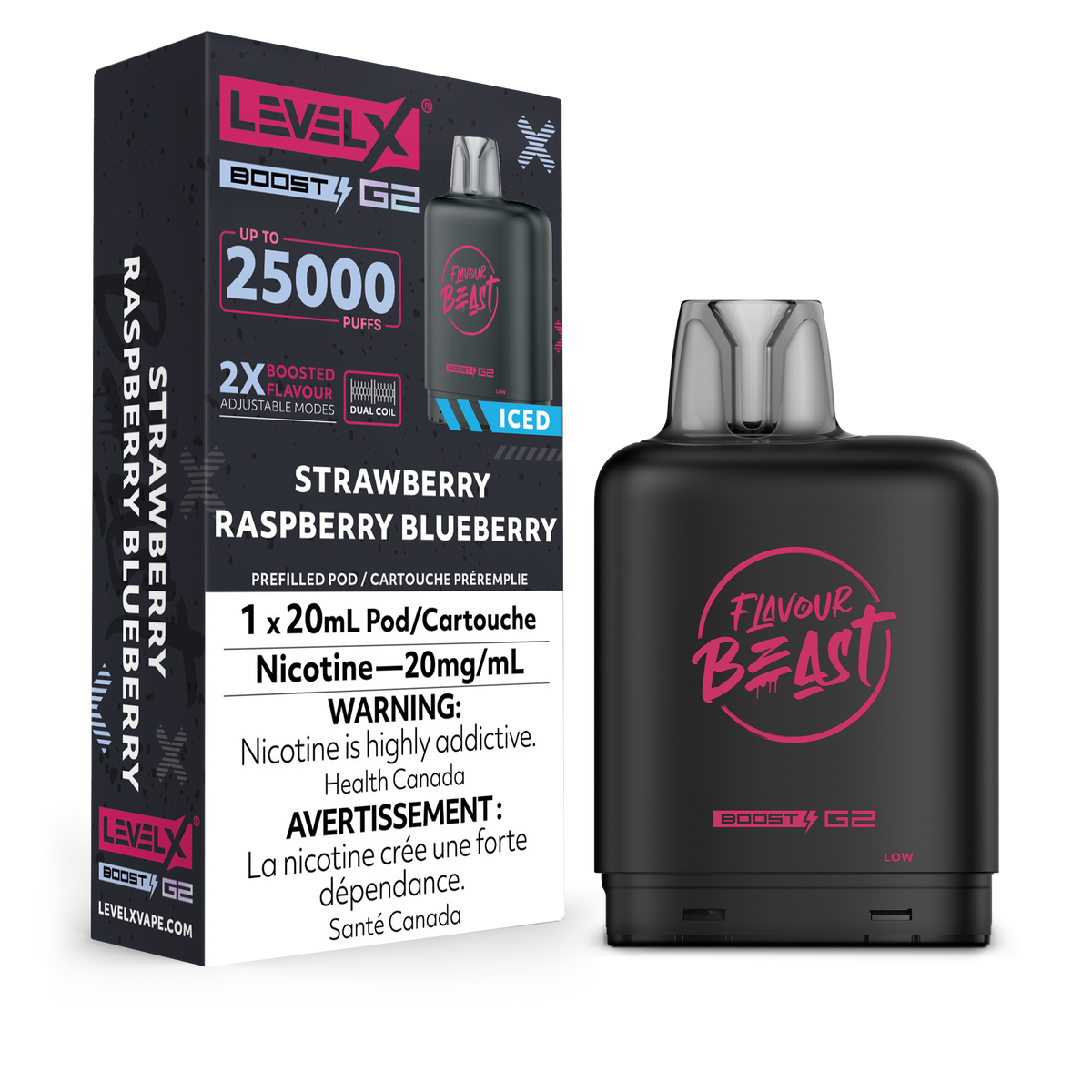 Level X Boost Pod Strawberry Raspberry Blueberry Iced