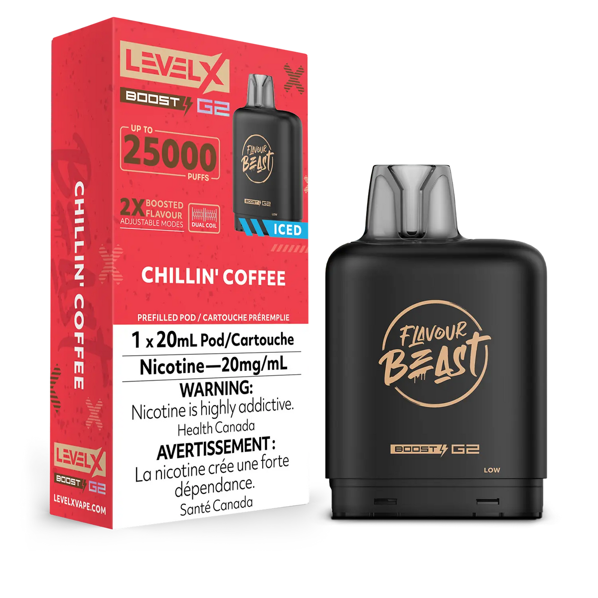 Level X Boost Pod Flavour Beast Chillin Coffee Iced