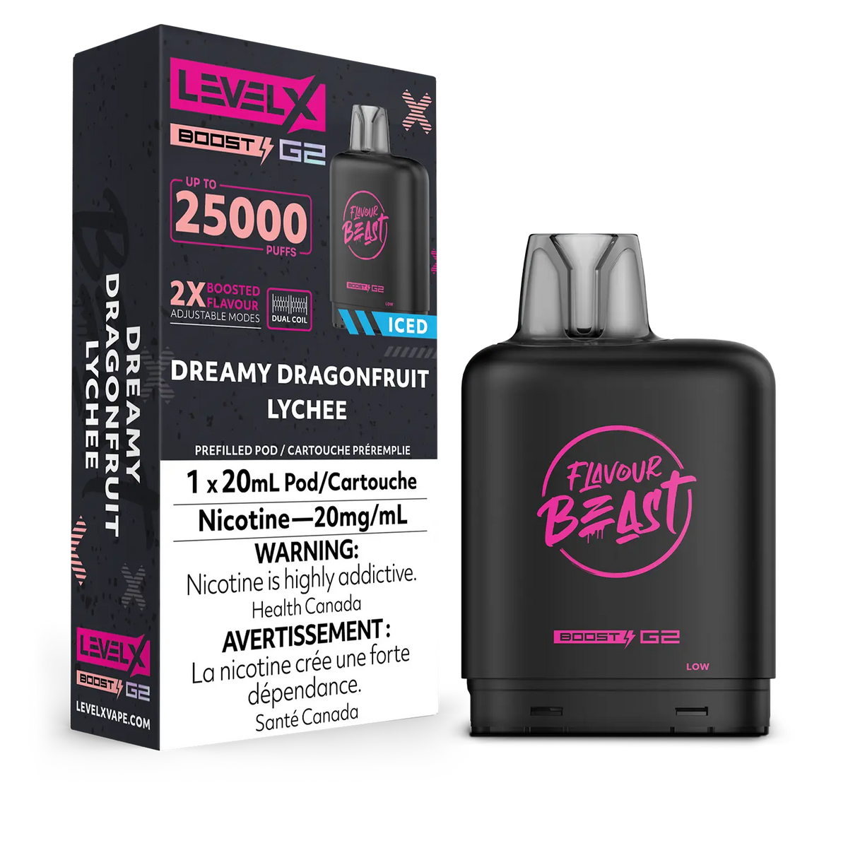 Level X Boost Pod Flavour Beast Dreamy Dragonfruit Lychee Iced