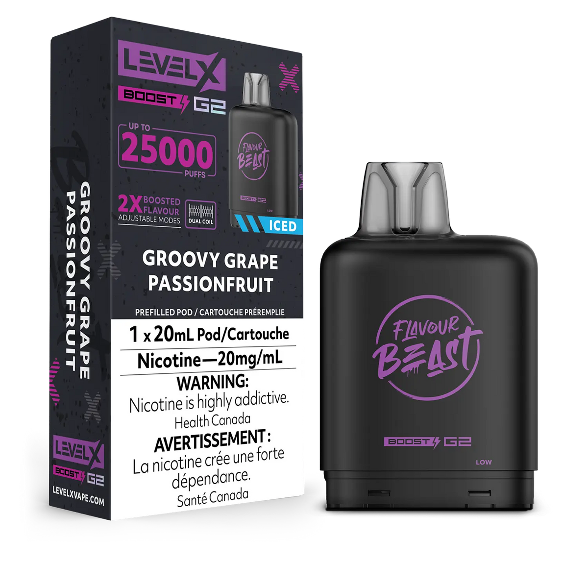 Level X Boost Pod Flavour Beast Groovy Grape Passionfruit Iced