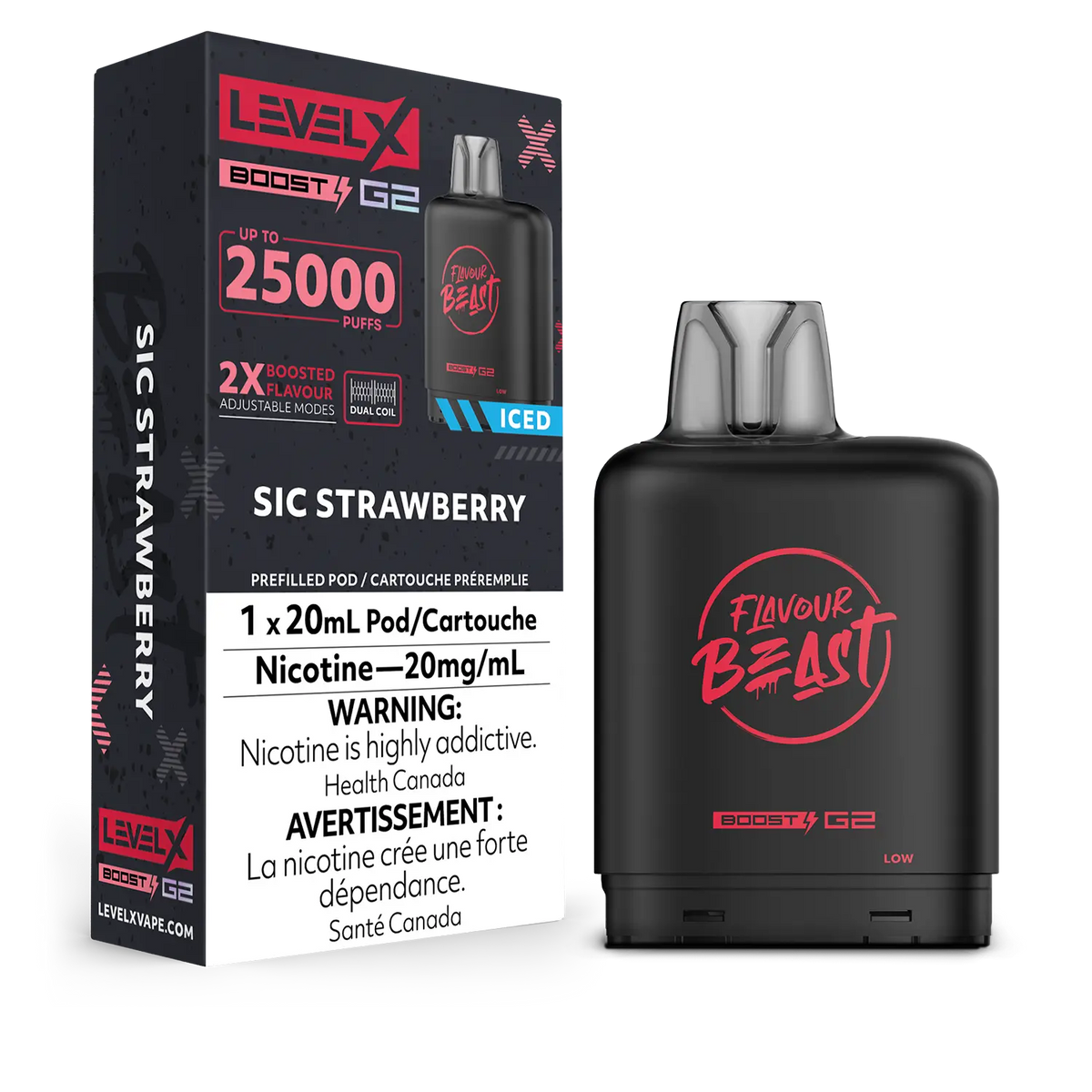 Level X Boost Pod Flavour Beast Sic Strawberry Iced
