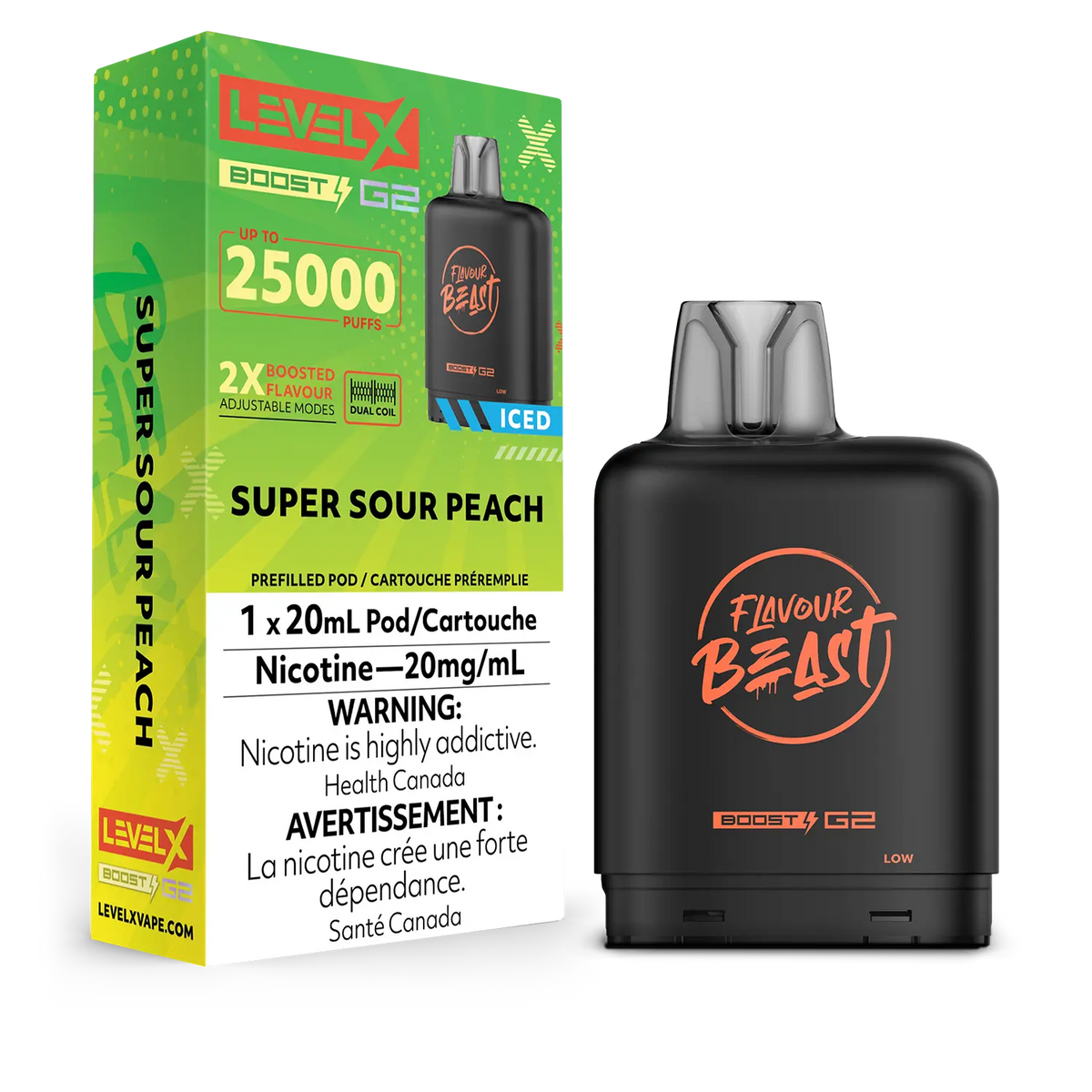 Level X Boost Pod Flavour Beast Super Sour Peach Iced