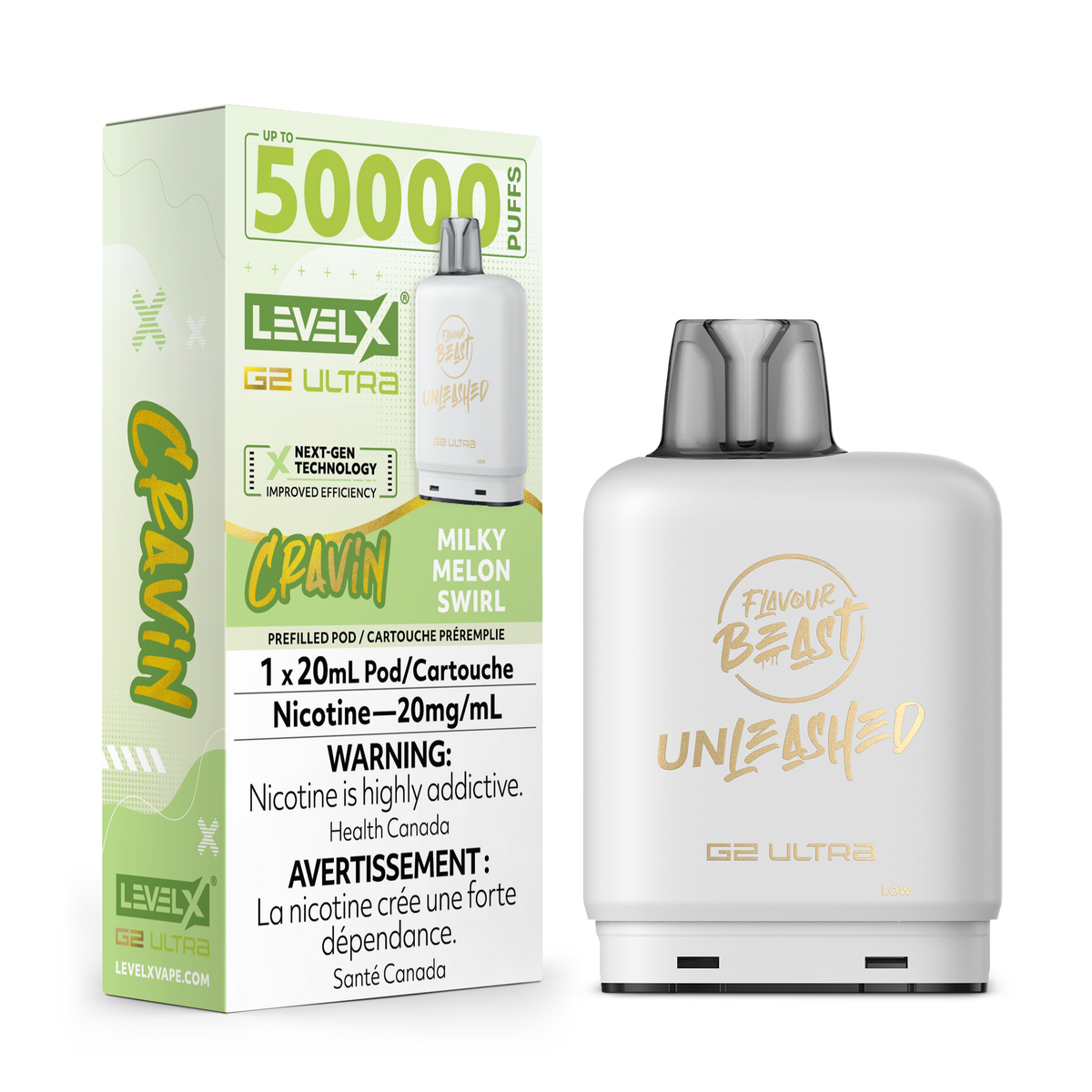 Level X Unleashed G2 Ultra Pod Cravin Milky Melon Swirl