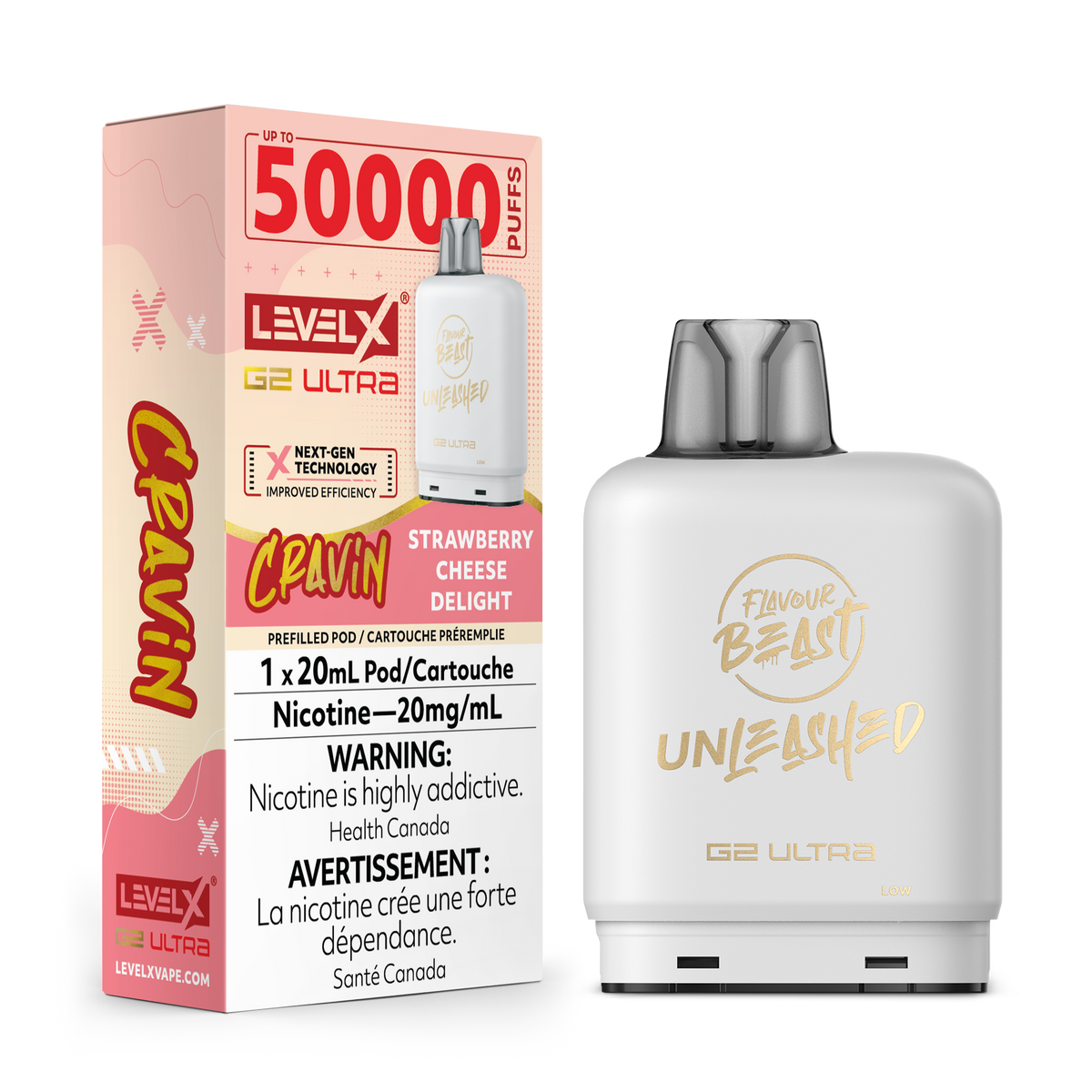 Level X Unleashed G2 Ultra Pod Cravin Strawberry Cheese Delight