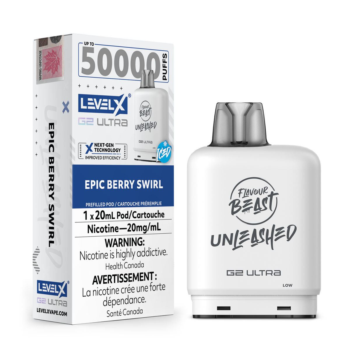 Level X Unleashed G2 Ultra Pod Epic Berry Swirl Iced