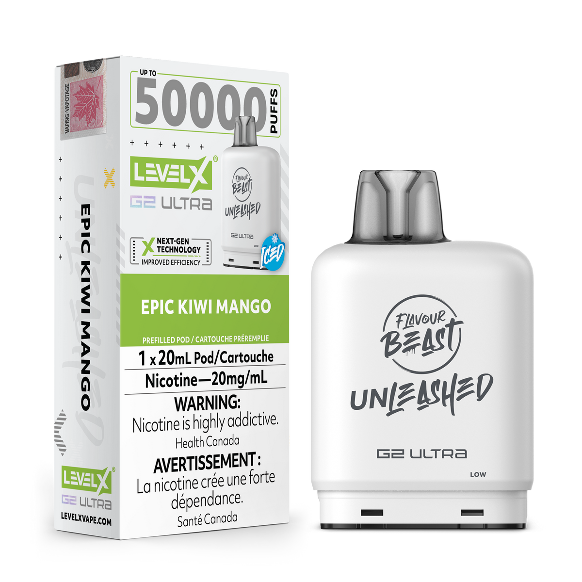 Level X Unleashed G2 Ultra Pod Epic Kiwi Mango Iced