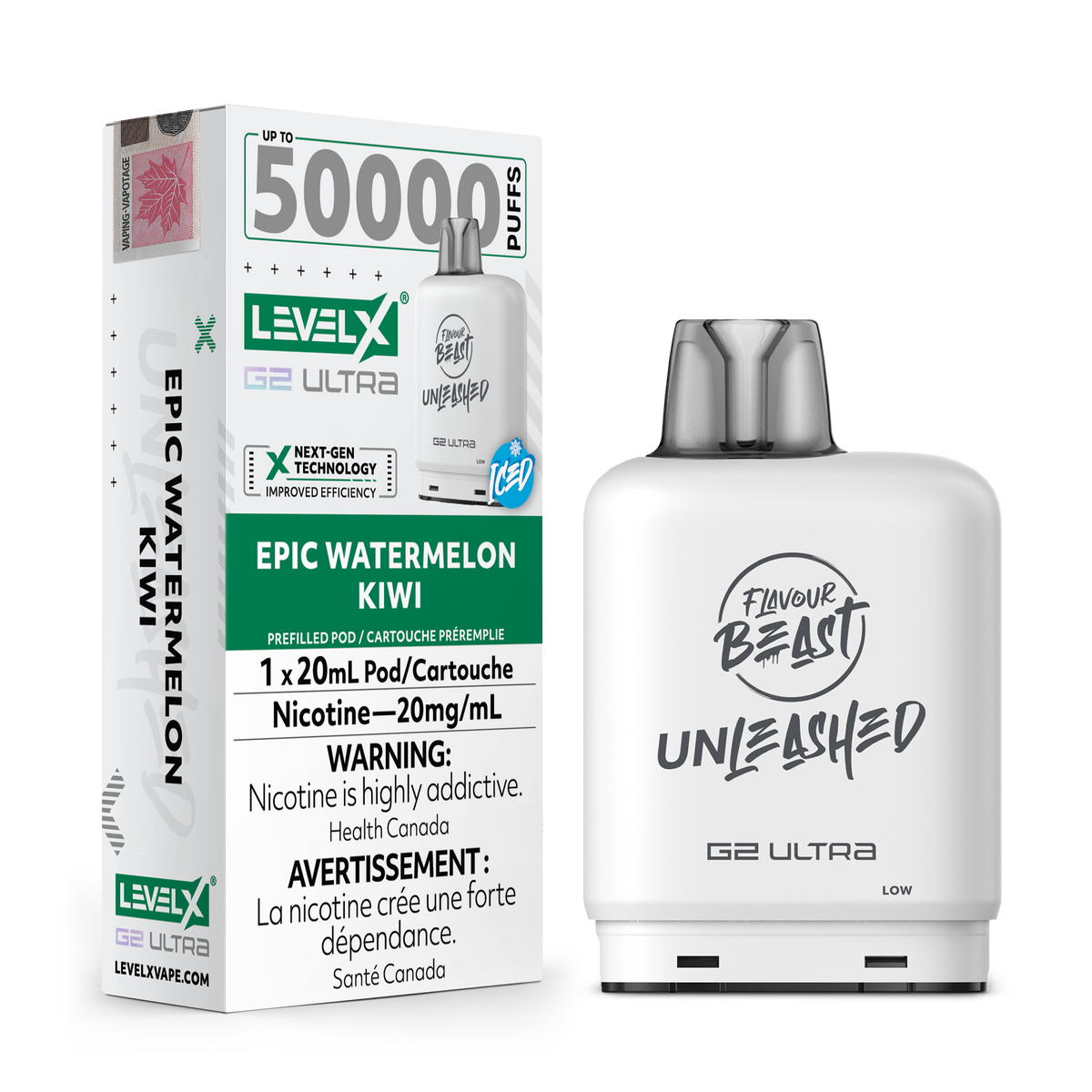 Level X Unleashed G2 Ultra Pod Epic Watermelon Kiwi Iced
